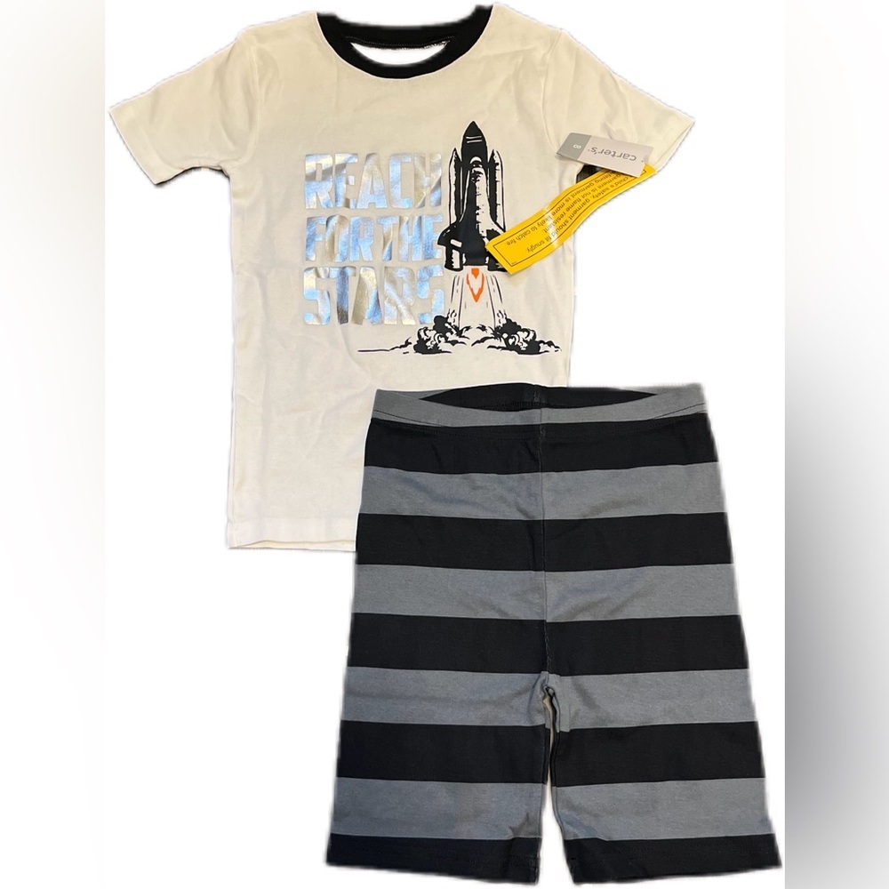 Carters Size 8 Boys NWT “Reach for the Stars” Shirt & shorts 2pc Set/ New Kids